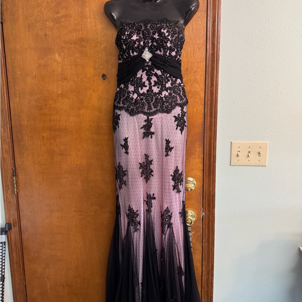 Maggie Sottero Pink Strapless Cap Sleeve Gown